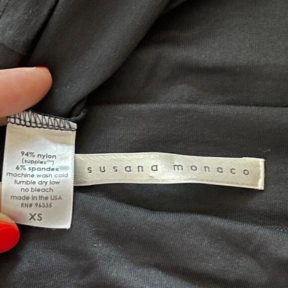 Susana Monaco Womens Gray Ruched Bodycon Party Stretch Mini Dress Sz XS - Picture 2 of 6